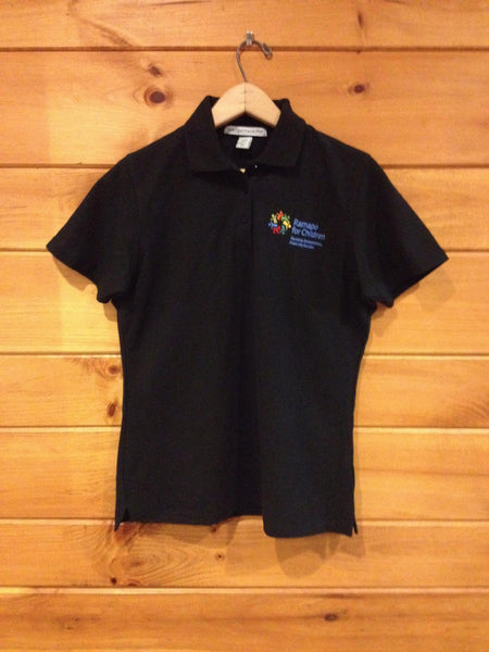 Women's Black Logo Polo